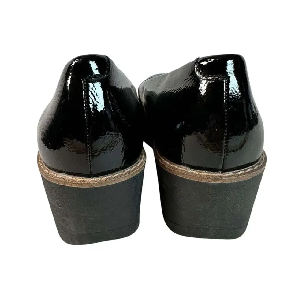 Eurosoft Faella Wedge Pump Size 9 Black Patent Leather Business Career Work